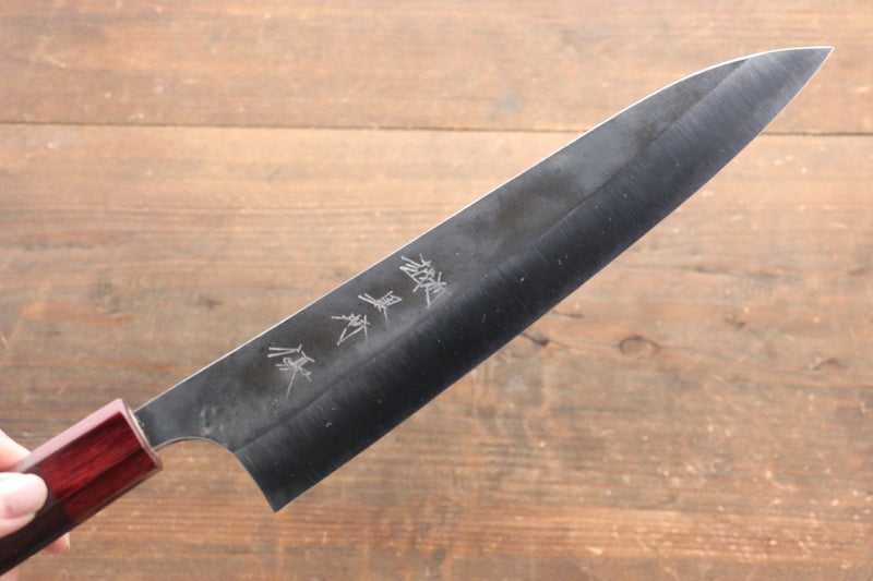 黑崎 優 超級青鋼 黑打 牛刀 日本刀 210mm 紫檀木握把 - 清助刃物