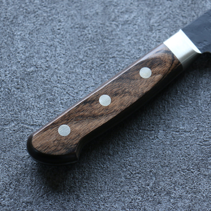 清助 超級青鋼 黑 菜切  165mm 茶色合成木 握把 - 清助刃物