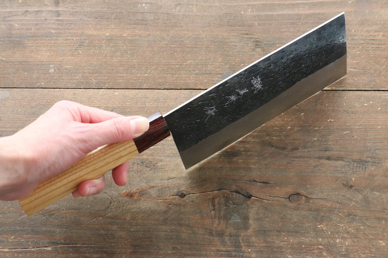 黑崎 優 超級青鋼 鎚目 中華菜刀 日本刀 180mm 櫸木握把 - 清助刃物