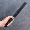 清助 超級青鋼 黑 菜切  165mm 茶色合成木 握把 - 清助刃物