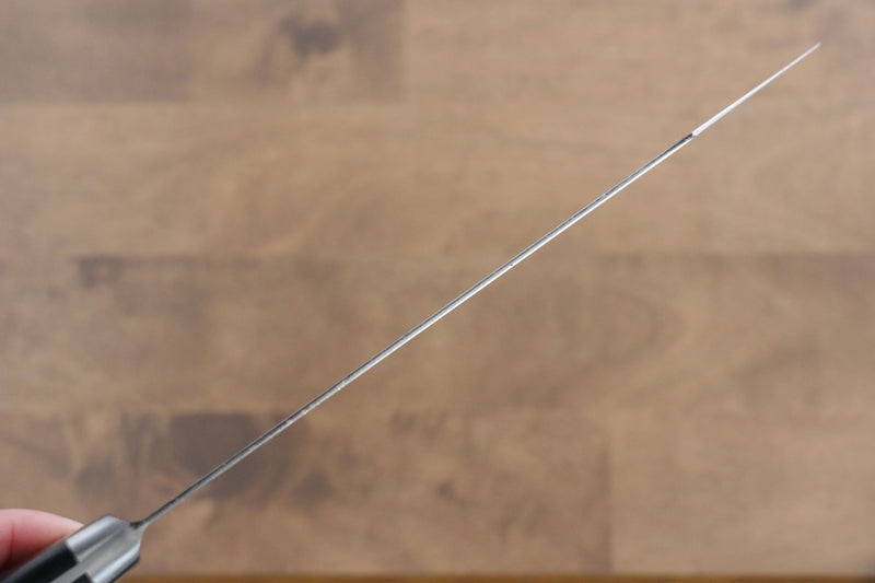 堺 孝行 無芯 大馬士革紋 劍型牛刀  190mm 黑米卡塔（樹脂複合材料）握把 - 清助刃物