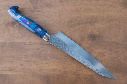 黑崎 優 閃光 SG2 鎚目 多用途小刀  150mm 藍紫壓克力 握把 - 清助刃物