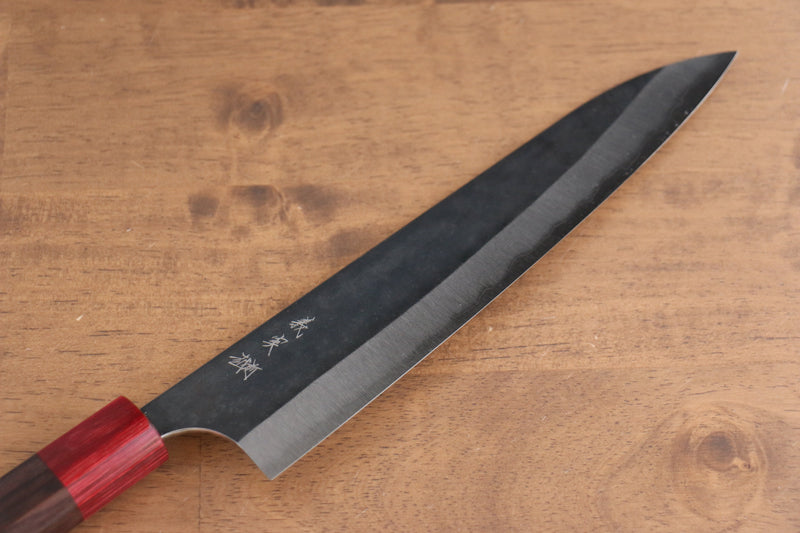 加藤 義實 超級青鋼 黑打 牛刀  210mm 紫檀木 握把 - 清助刃物