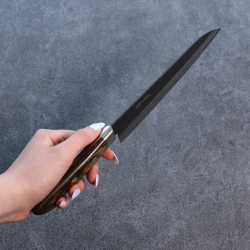 清助 超級青鋼 黑 三德刀 日本刀 180mm 茶色合成木 握把 - 清助刃物