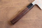 佐治 武士 青鋼二號 有色大馬士革紋 三德刀 日本刀 180mm 紫檀木 握把 - 清助刃物
