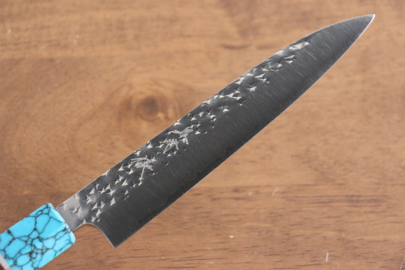 黑崎 優 閃光 R2/SG2 鎚目 多用途小刀  150mm 紫檀木（口輪：土耳其石環型設計） 握把 - 清助刃物