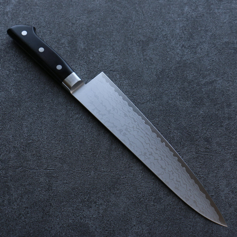 清助 VG10 大馬士革紋 牛刀 日本刀 240mm 黑合成木 握把 - 清助刃物