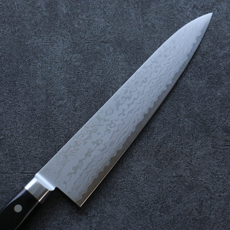清助 VG10 大馬士革紋 牛刀 日本刀 240mm 黑合成木 握把 - 清助刃物