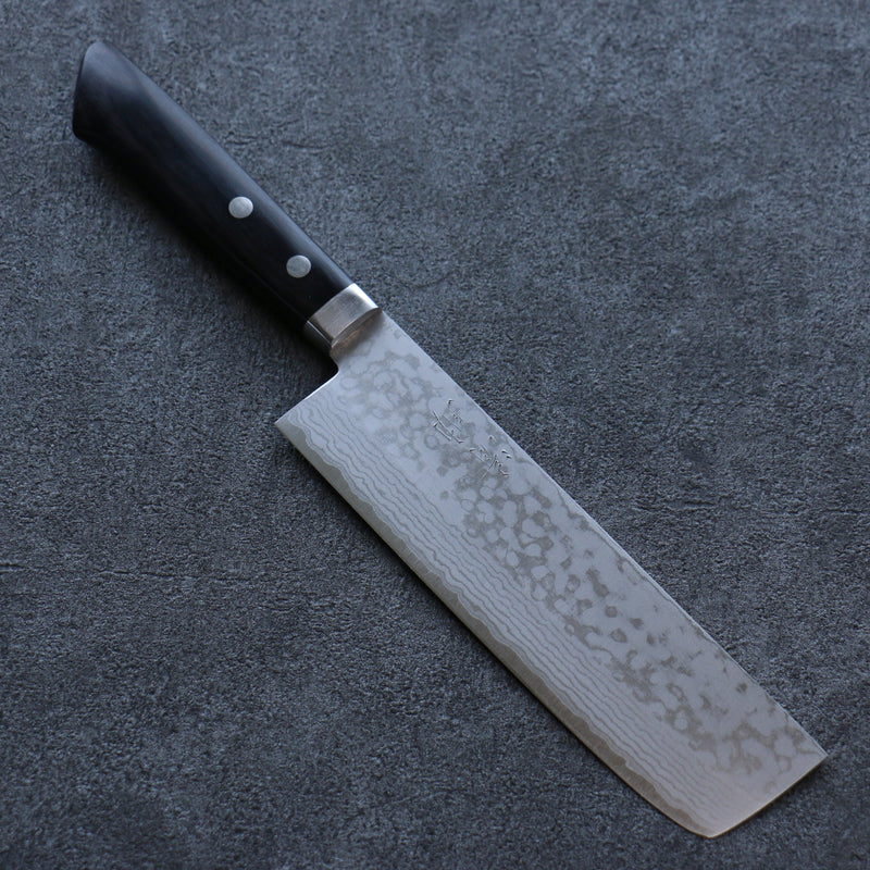 清助 VG10 大馬士革紋 菜切 日本刀 165mm 黑合成木 握把 - 清助刃物