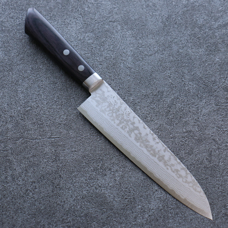 清助 VG10 大馬士革紋 牛刀 日本刀 180mm 黑合成木 握把 - 清助刃物