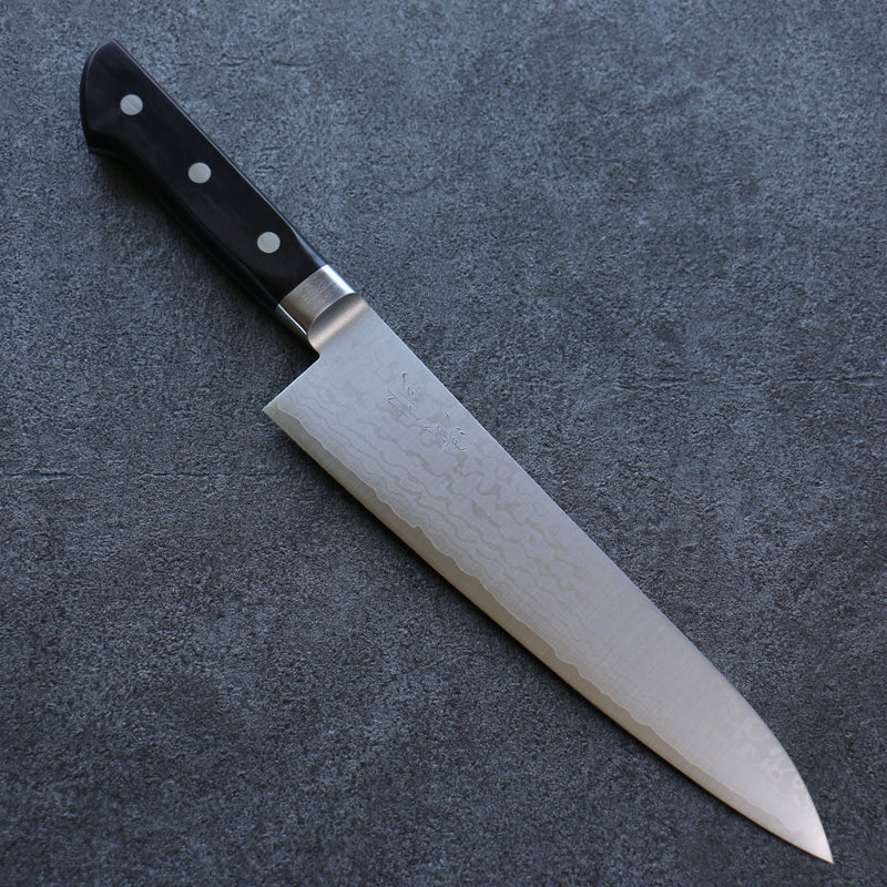清助 VG10 大馬士革紋 牛刀 日本刀 210mm 黑合成木 握把 - 清助刃物