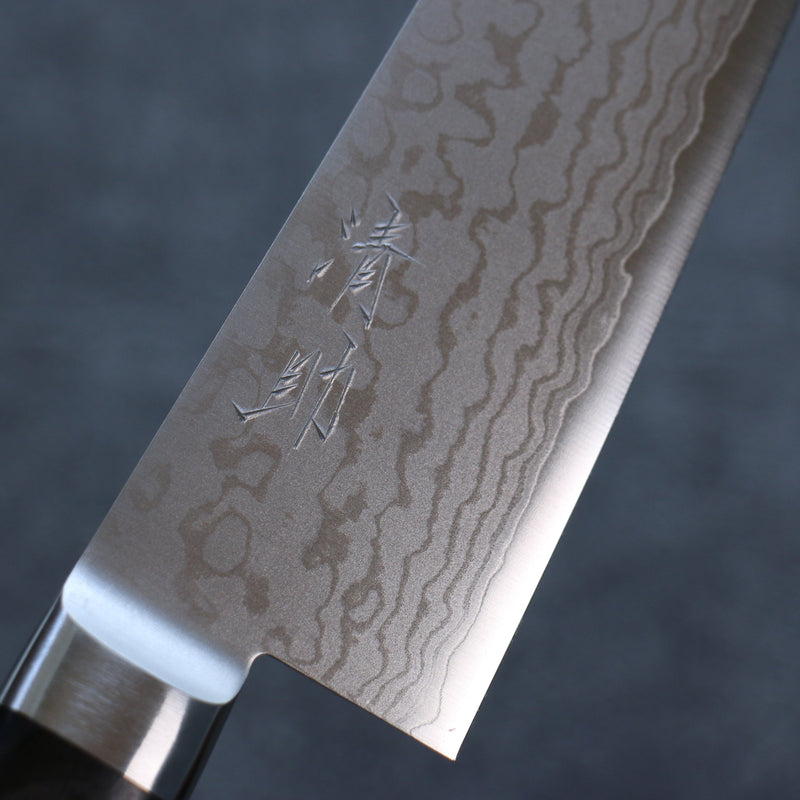 清助 VG10 大馬士革紋 牛刀 日本刀 210mm 黑合成木 握把 - 清助刃物