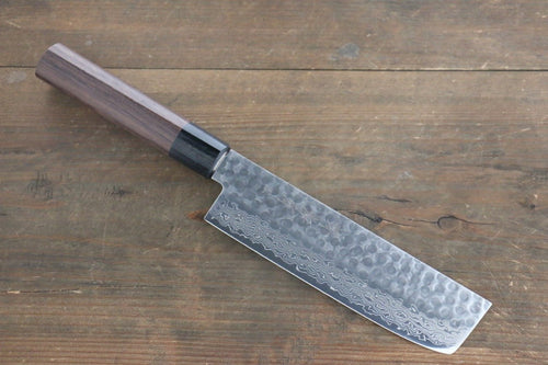 堺 孝行 AUS10 45層大馬士革紋 菜切  160mm 紫檀木握把 - 清助刃物