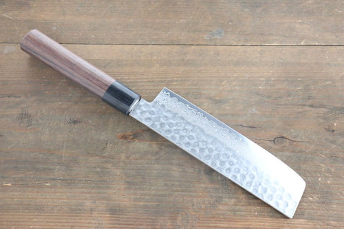 堺 孝行 AUS10 45層大馬士革紋 菜切  160mm 紫檀木握把 - 清助刃物