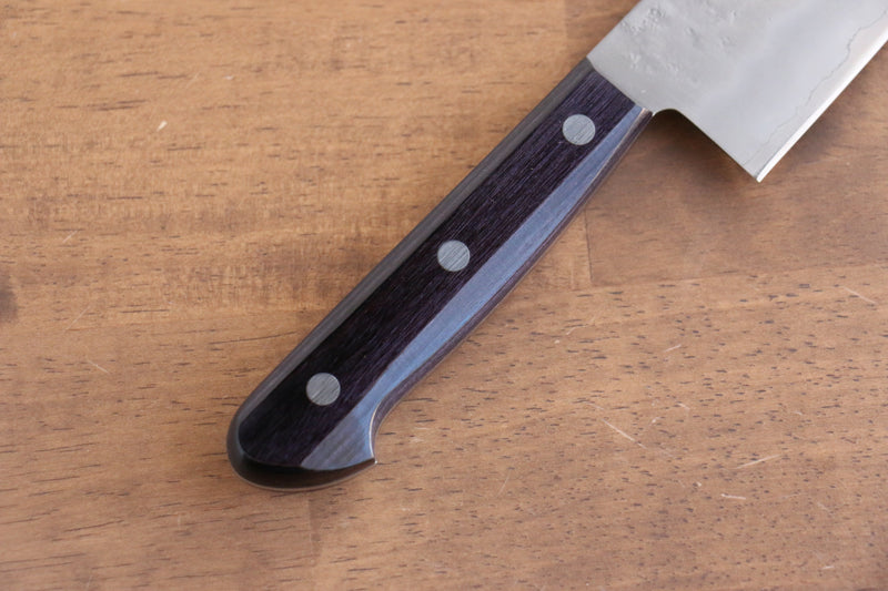 清助 葡萄 銀三鋼 梨地 牛刀  210mm 紫合成木 握把 - 清助刃物