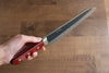 清助 黑梨 超級青鋼 梨地 黑打 牛刀  210mm 紅合成木 握把 - 清助刃物