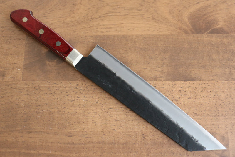 清助 黑梨 超級青鋼 梨地 黑打 切付牛刀  210mm 紅合成木 握把 - 清助刃物