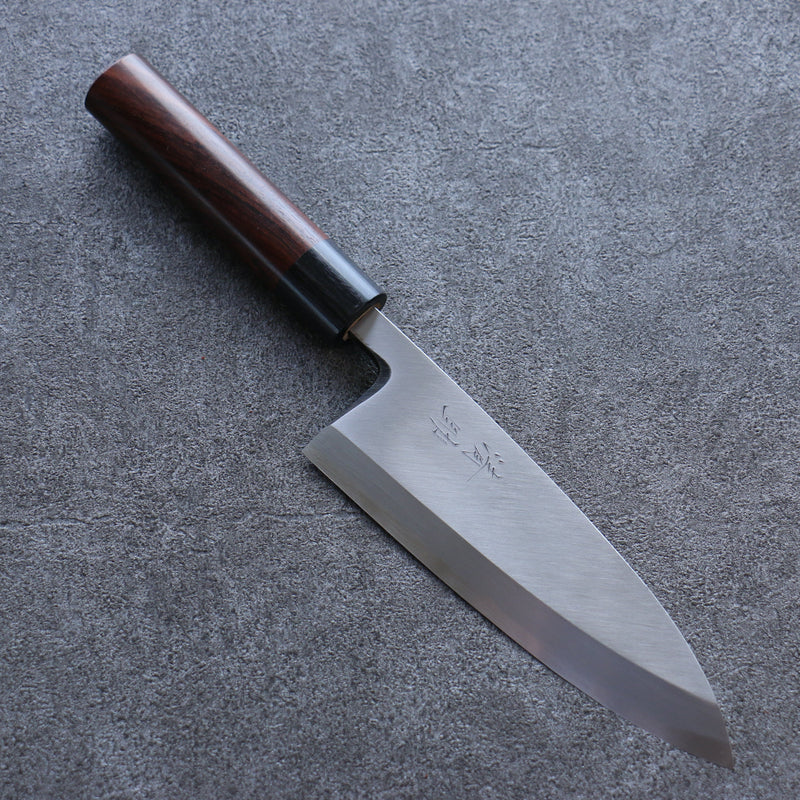 清助 白鋼 霞研 出刃 日本刀 165mm 紫檀木 握把 - 清助刃物