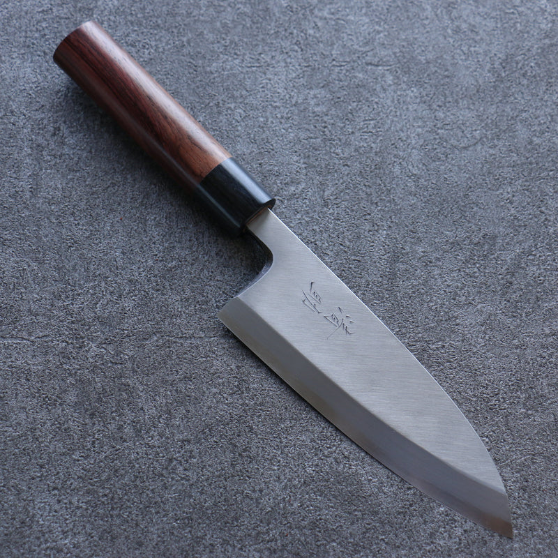 清助 白鋼 霞研 出刃 日本刀 150mm 紫檀木 握把 - 清助刃物