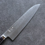 加藤 義實 VG10 大馬士革紋 打磨處理 牛刀 日本刀 210mm 紫合成木 握把 - 清助刃物