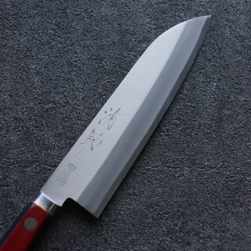 清助 超級青鋼 打磨處理 小三德刀 日本刀 140mm 紅黑合成木 握把 - 清助刃物