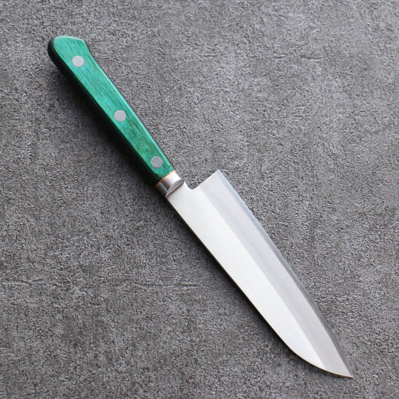 堺 菊守 青鋼 小三德刀 日本刀 140mm 合成木（綠色） 握把 - 清助刃物