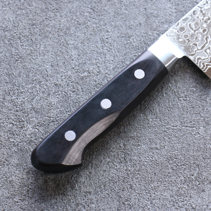 清助 AUS10 45層大馬士革紋 牛刀  210mm 黑合成木 握把 - 清助刃物