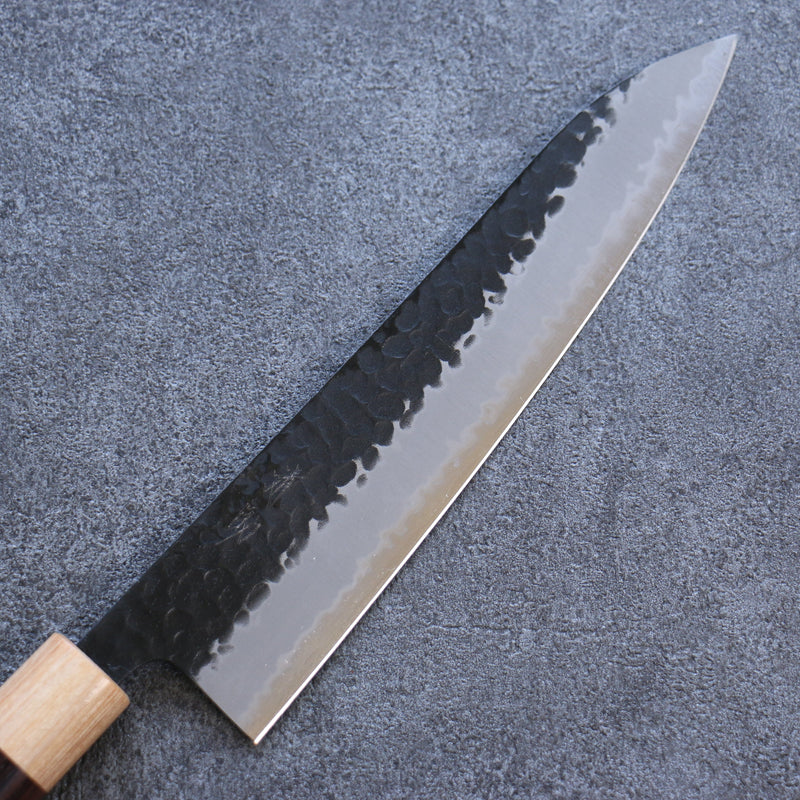 清助 Shitan 超級青鋼 鎚目 黑打 牛刀 日本刀 210mm 紫檀木 握把 - 清助刃物