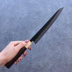 清助 Shitan 超級青鋼 鎚目 黑打 牛刀 日本刀 210mm 紫檀木 握把 - 清助刃物