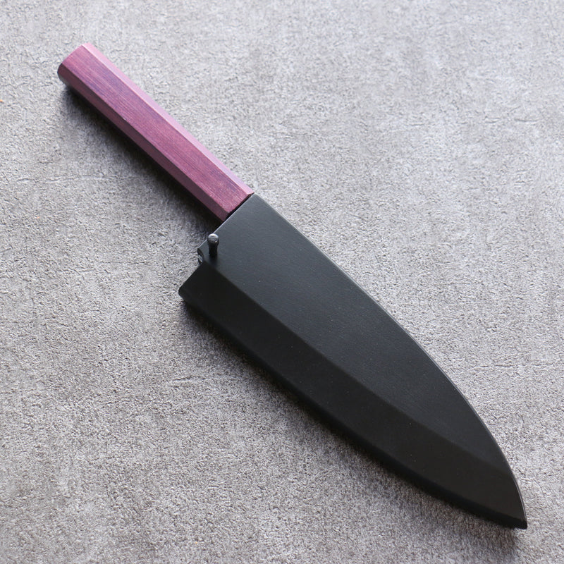 黑 木蘭 鞘 165mm 出刃用 附合成木安全栓 Kaneko - 清助刃物