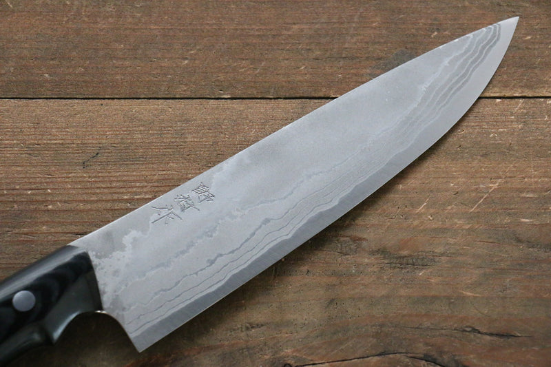 野村 白鋼二號 大馬士革紋 牛刀  180mm 米卡塔（樹脂複合材料）握把 - 清助刃物