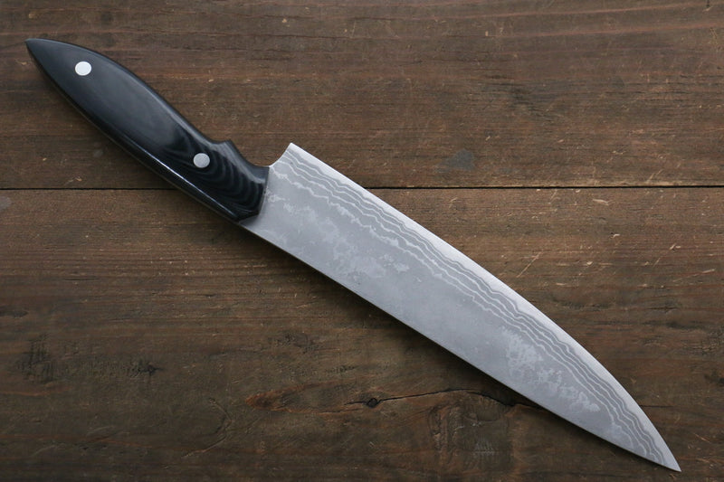 野村 白鋼二號 大馬士革紋 牛刀  210mm 米卡塔（樹脂複合材料）握把 - 清助刃物