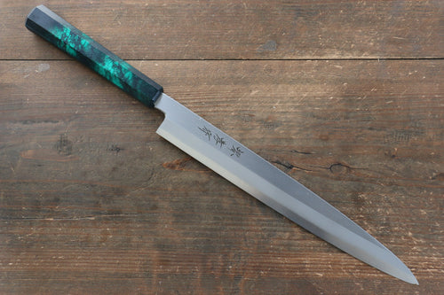 堺 孝行 七色 INOX 鉬鋼 柳刃 日本刀 270mm ABS 樹脂（綠玳瑁）握把 - 清助刃物