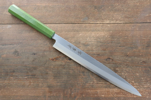 堺 孝行 七色 INOX 鉬鋼 柳刃  270mm ABS 樹脂（黃綠色珠光）握把 - 清助刃物