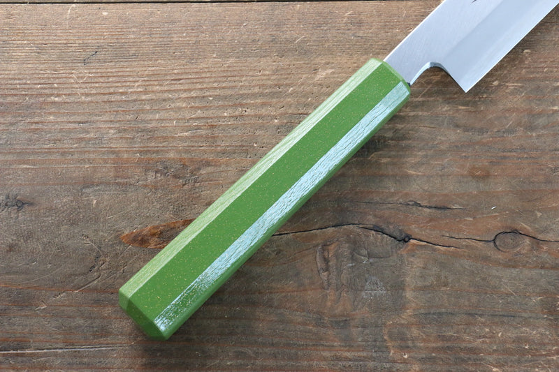 堺 孝行 七色 INOX 鉬鋼 柳刃  270mm ABS 樹脂（黃綠色珠光）握把 - 清助刃物