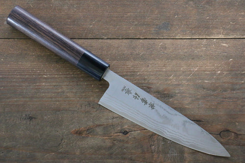 兼常 青鋼二號 大馬士革紋 多用途小刀 日本刀 135mm 紫檀木 握把 - 清助刃物
