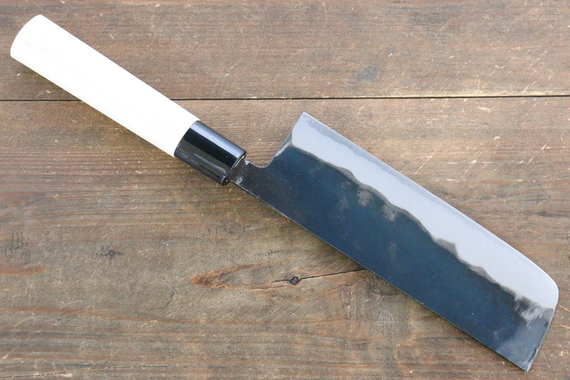 兼常 白鋼二號 黑打 菜切  165mm 木蘭 握把 - 清助刃物