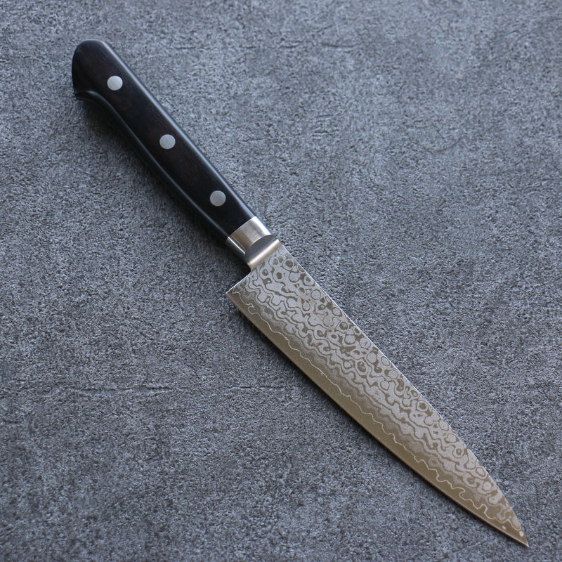 清助 VG10 8層大馬士革紋 打磨處理 多用途小刀 日本刀 150mm 黑合成木 握把 - 清助刃物