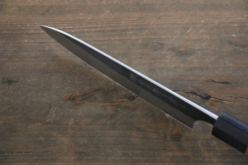 加藤 義實 超級青鋼 黑打 多用途小刀  150mm 黑宏都拉斯紫檀木握把 - 清助刃物