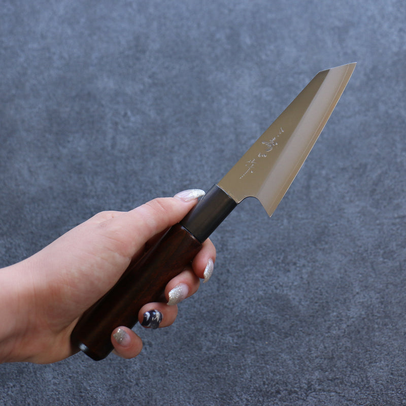 三寿ゞ (Misuzu) VG10 霞研 切付多用途小刀 日本刀 105mm 茶色漆塗 握把 - 清助刃物