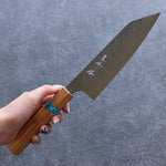 黑崎 優 風神 SPG2 鎚目 文化刀 日本刀 165mm 橄欖樹（口輪：土耳其石環型設計） 握把 - 清助刃物