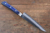 清助 藍雲 VG10 33層 大馬士革紋 多用途小刀  135mm 青合成木 握把 附刀鞘 - 清助刃物