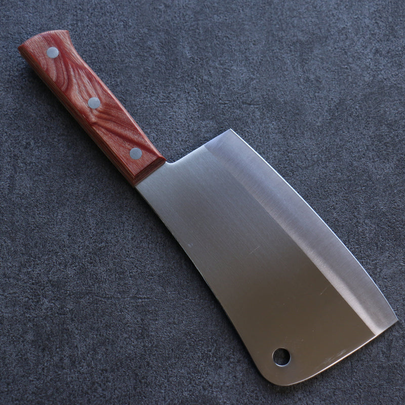清助 不鏽鋼 剁刀  170mm 茶色合成木 握把 - 清助刃物