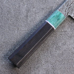 清助 AUS10 鏡面菱格紋 三德刀 日本刀 180mm 紫檀木（口輪：綠合成木） 握把 - 清助刃物
