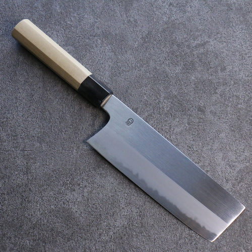 菊月 白鋼二號 霞研 菜切 日本刀 180mm 木蘭 握把 - 清助刃物