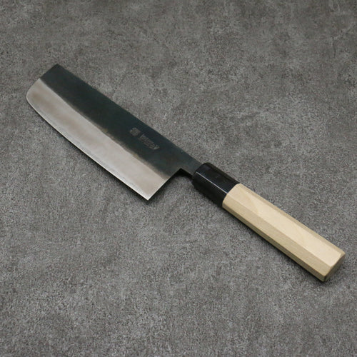 源 昭忠 白鋼二號 黑打 菜切 日本刀 165mm 木蘭 握把 - 清助刃物