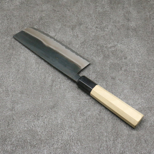 源 昭忠 白鋼二號 黑打 菜切 日本刀 165mm 木蘭 握把 - 清助刃物