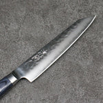清助 青槌 AUS10 鎚目 切付多用途小刀 日本刀 145mm 深藍色合成木 握把 - 清助刃物