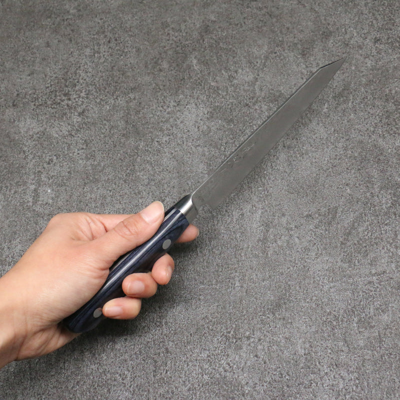 清助 青槌 AUS10 鎚目 切付多用途小刀 日本刀 145mm 深藍色合成木 握把 附刀鞘 - 清助刃物