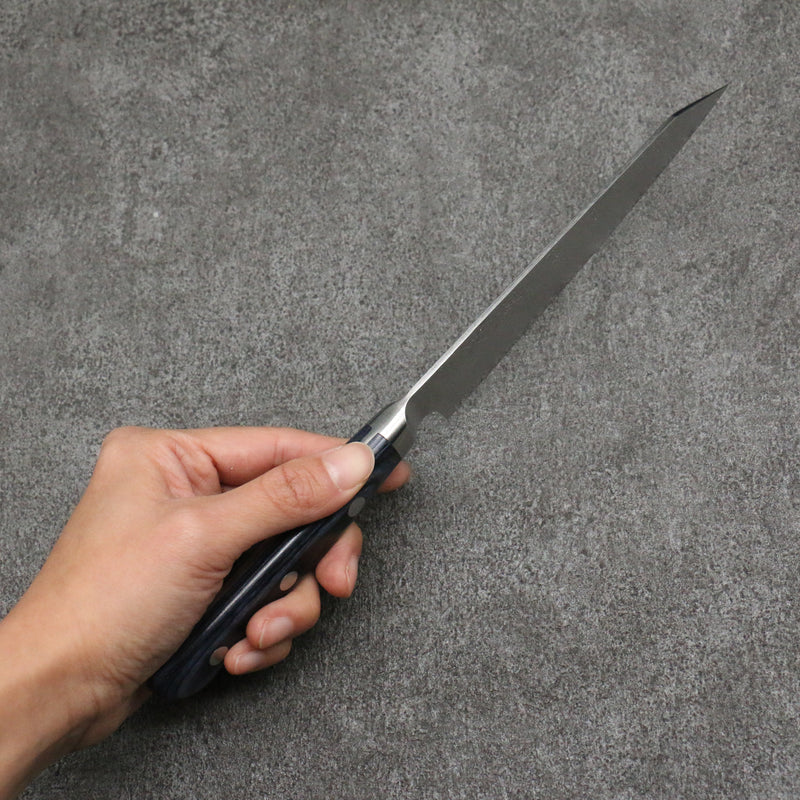清助 青鋼二號 梨地 切付多用途小刀 日本刀 145mm 深藍色合成木 握把 - 清助刃物